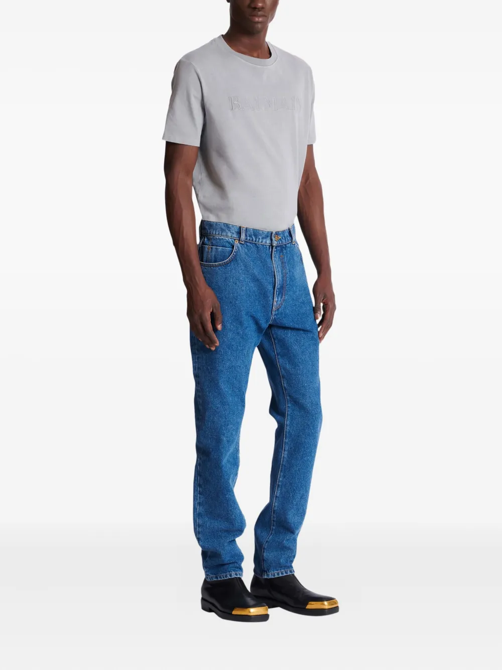  Balmain Straight-cut Cotton Jeans - Blue 