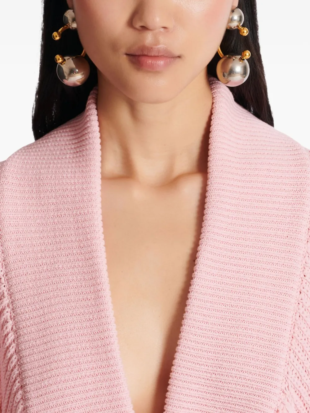  Balmain Boucles D'oreilles à Perles Brodées - Argent 