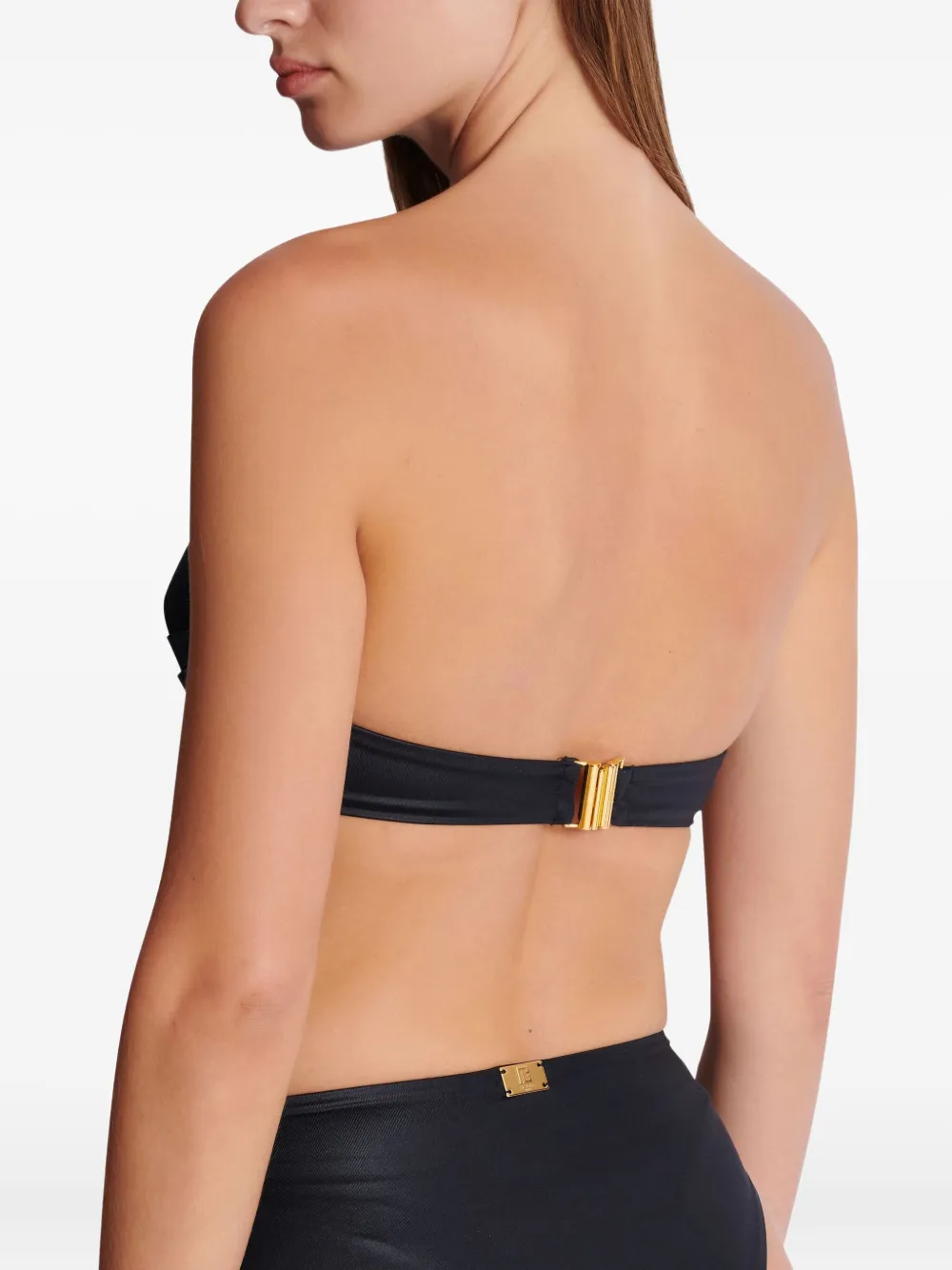  Balmain Ruched Bikini - Black 