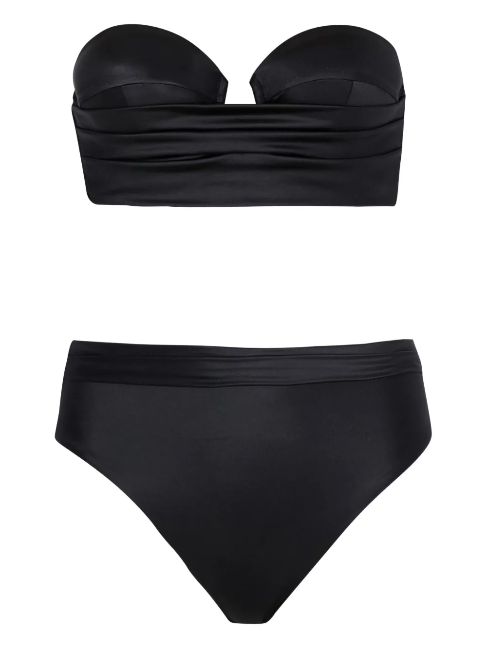 Balmain Geraffter Bikini - Schwarz