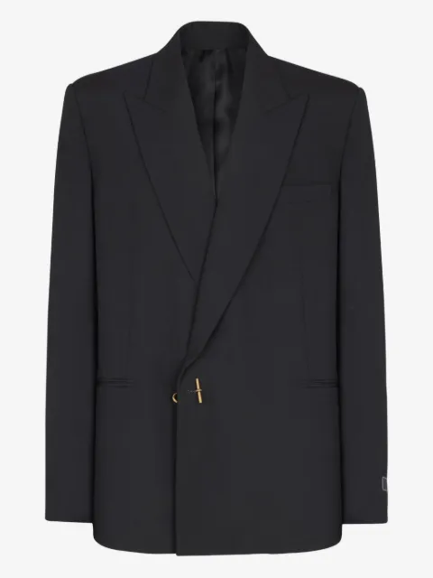 Balmain blazer en laine à revers crantés
