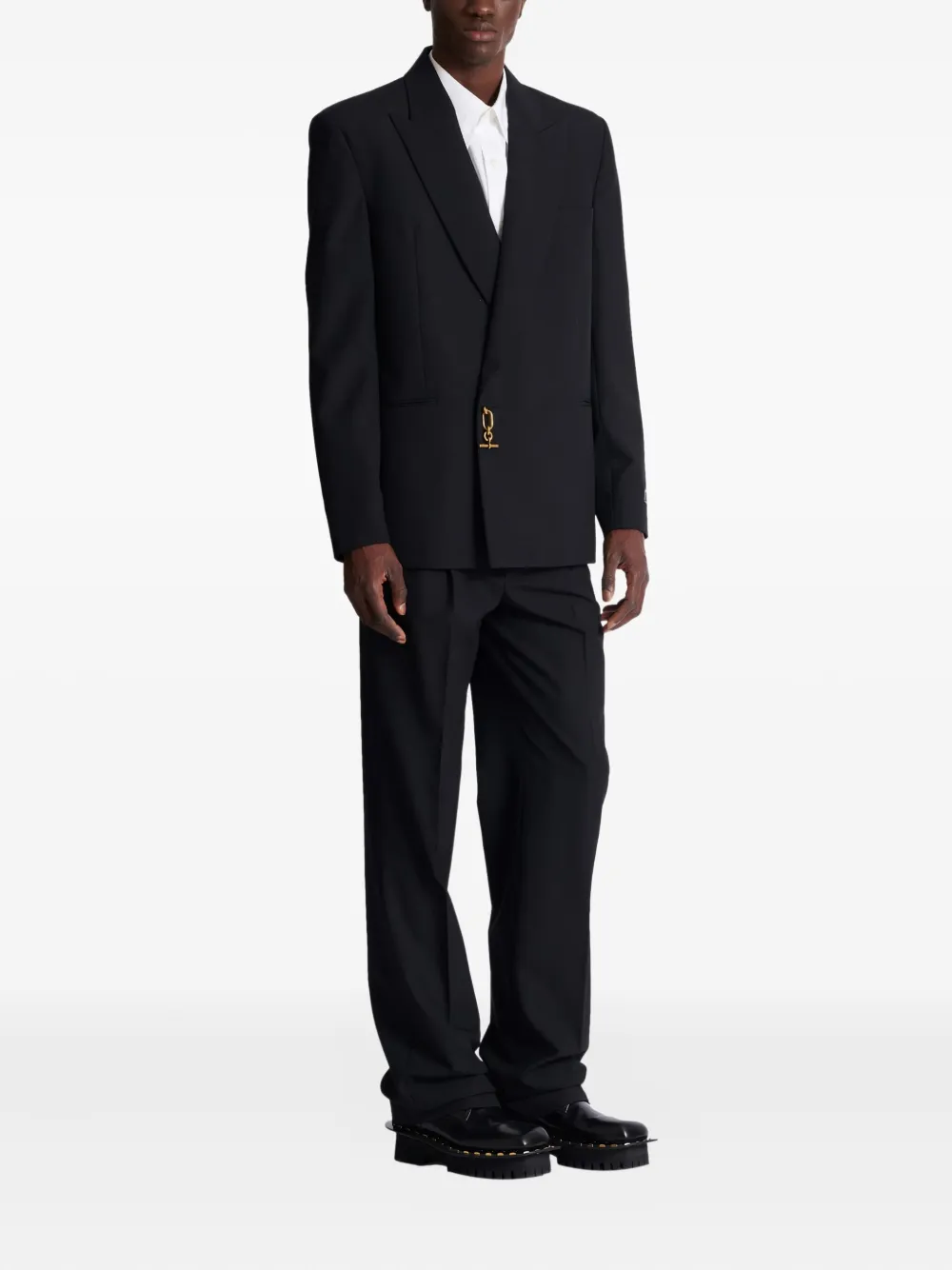  Balmain Notched-lapel Wool Blazer - Black 