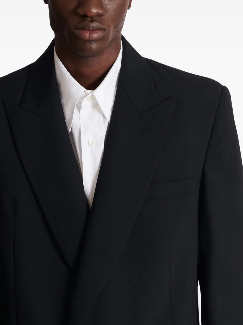 Balmain Blazer met gekerfde revers Zwart