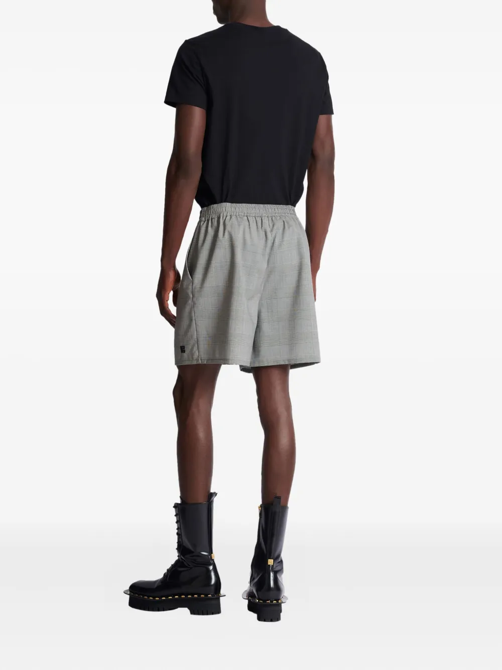 Balmain Wollen shorts met Prince-of-Wales patroon Grijs