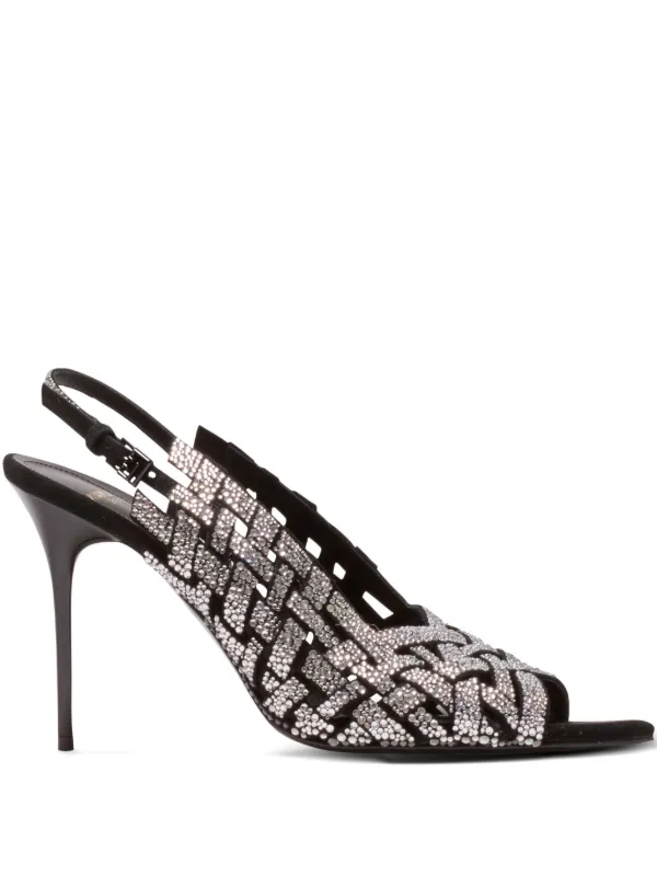 Balmain Rhinestone-detail Sandals in Black
