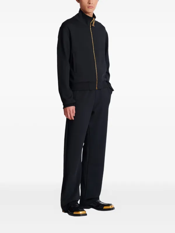 Balmain T-bar-detail Zip Track Jacket | Black | FARFETCH