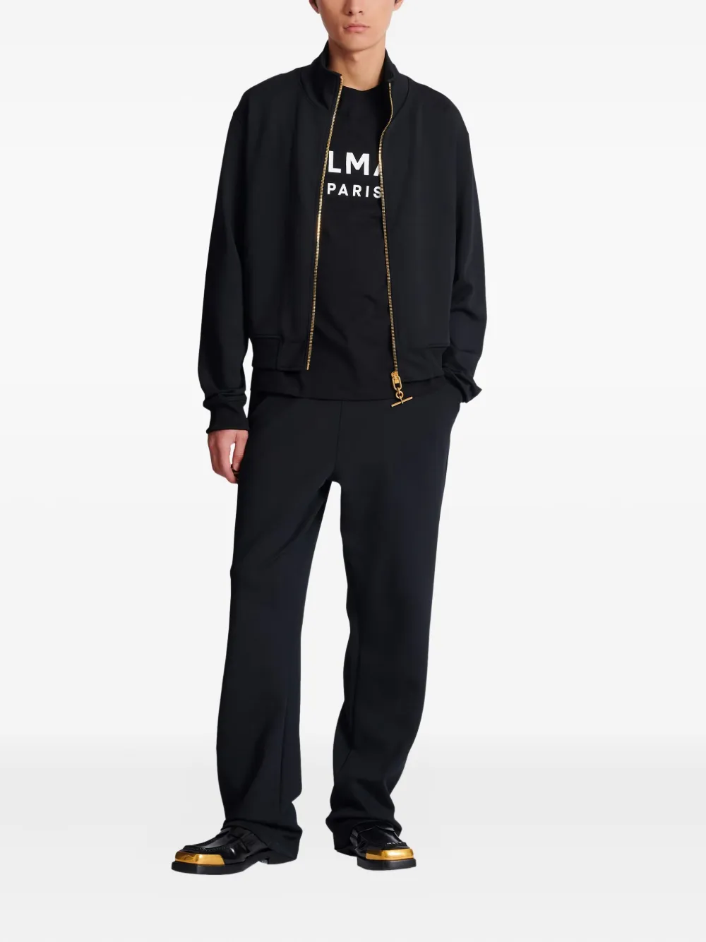 Balmain T-bar-detail zip track jacket | Bomber Jackets | Image 2