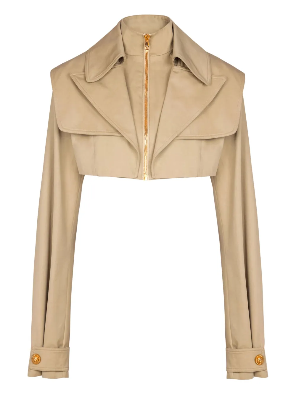 Balmain Giacca in gabardine con zip - Toni neutri