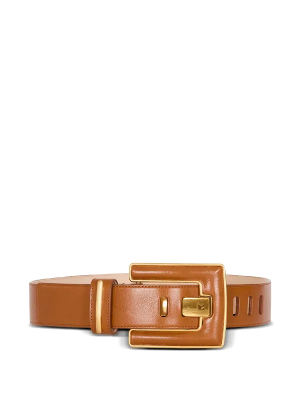 Balmain Anthem Leather Belt in Brown