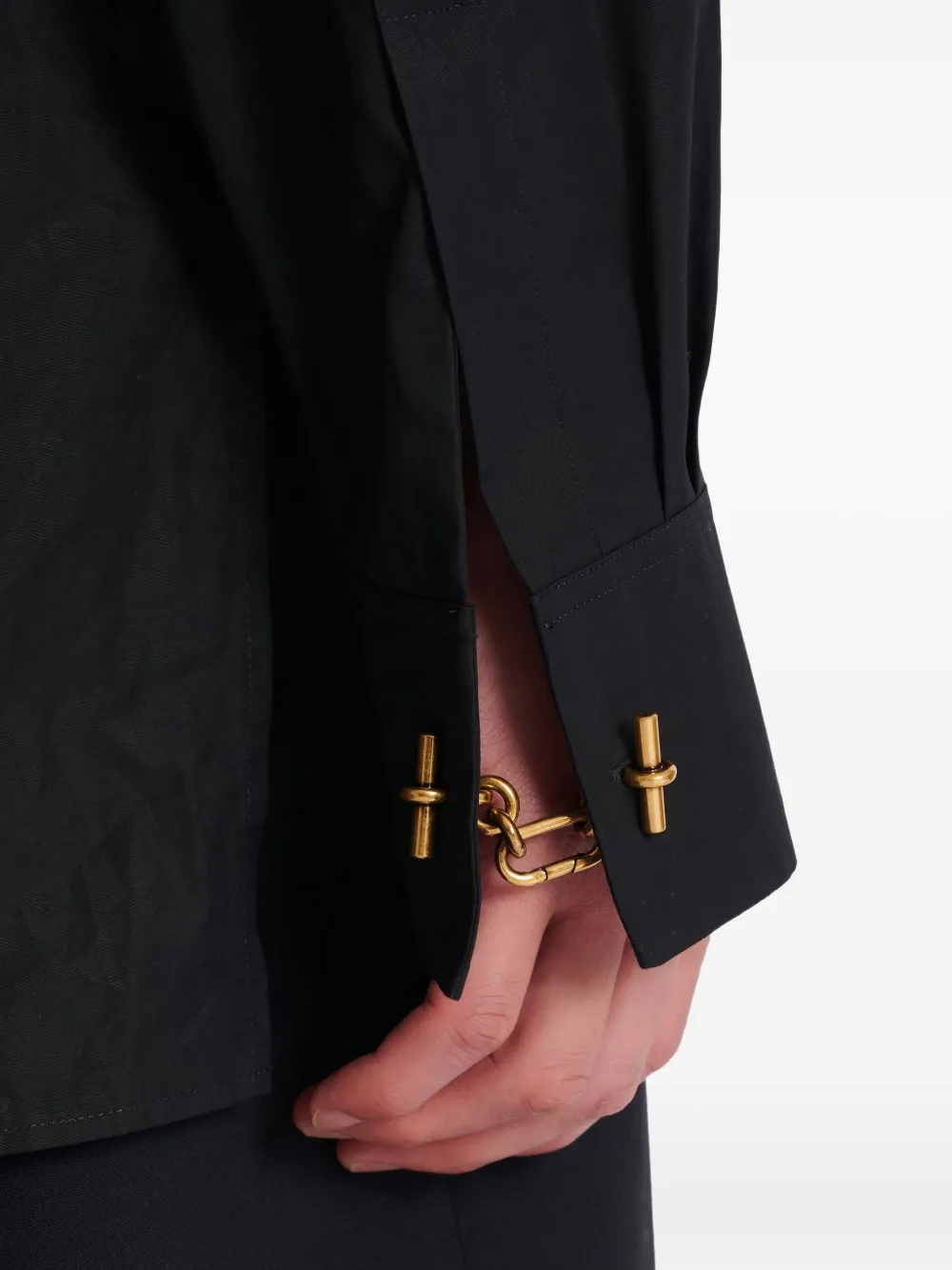 Balmain Overhemd met verborgen sluiting Zwart