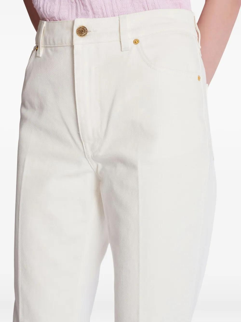 Balmain Flared-leg Jeans In White
