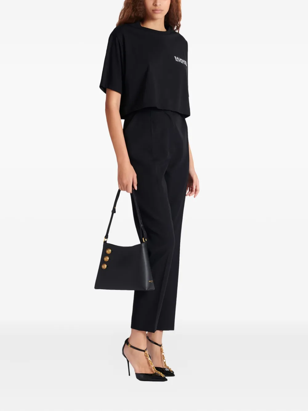 Balmain T-shirt met print Zwart
