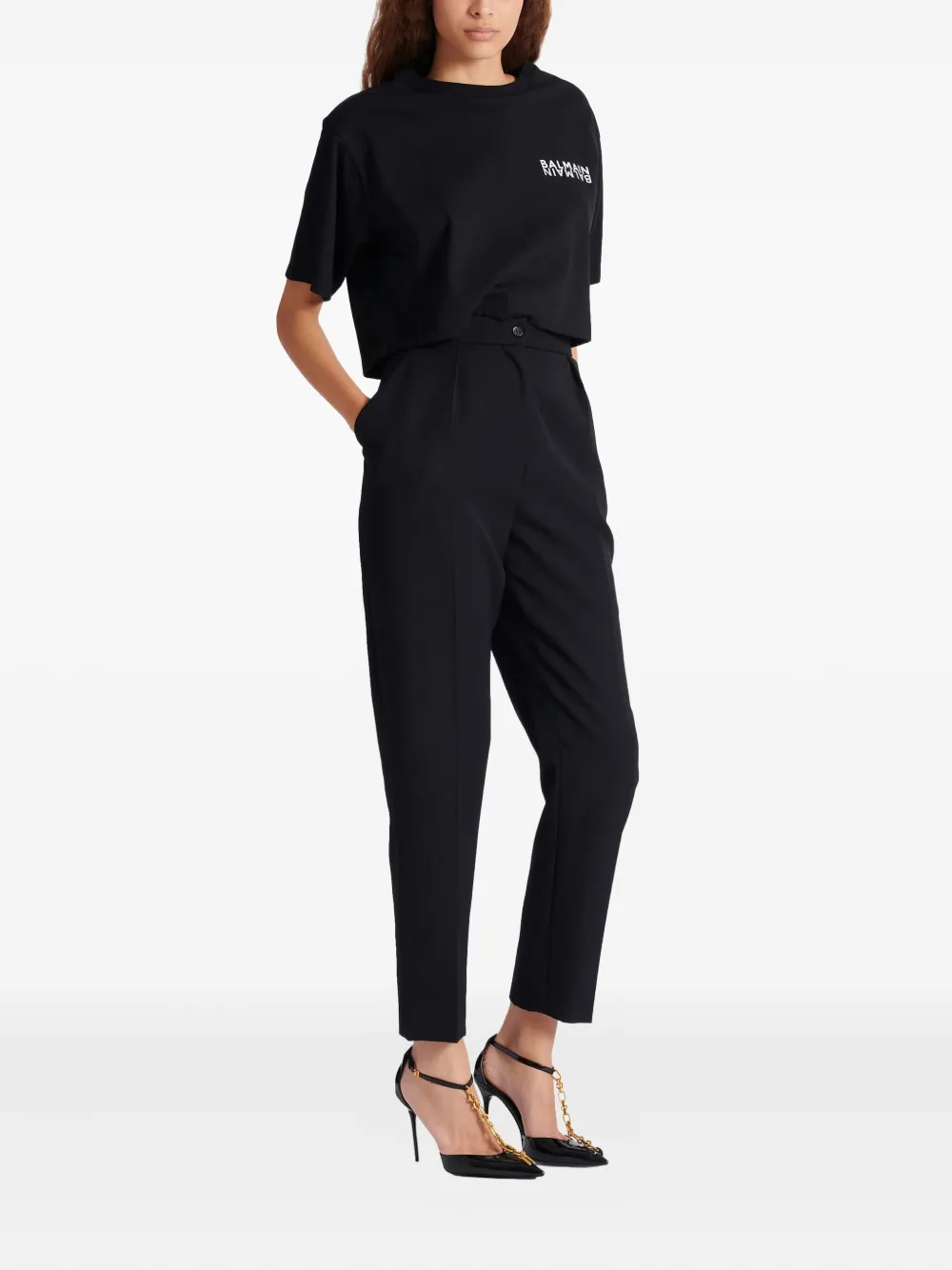 Balmain T-shirt met print Zwart