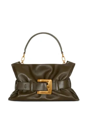 Jimmy Choo Medium Cinch crocodile-effect Shoulder Bag | Brown