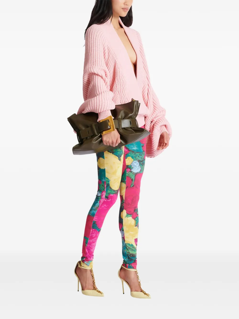 Balmain Medium Anthum leren schoudertas - Groen