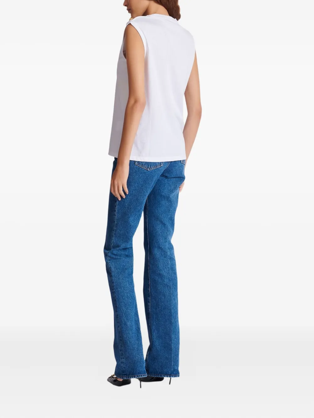 Balmain Tanktop met knoopdetail Wit