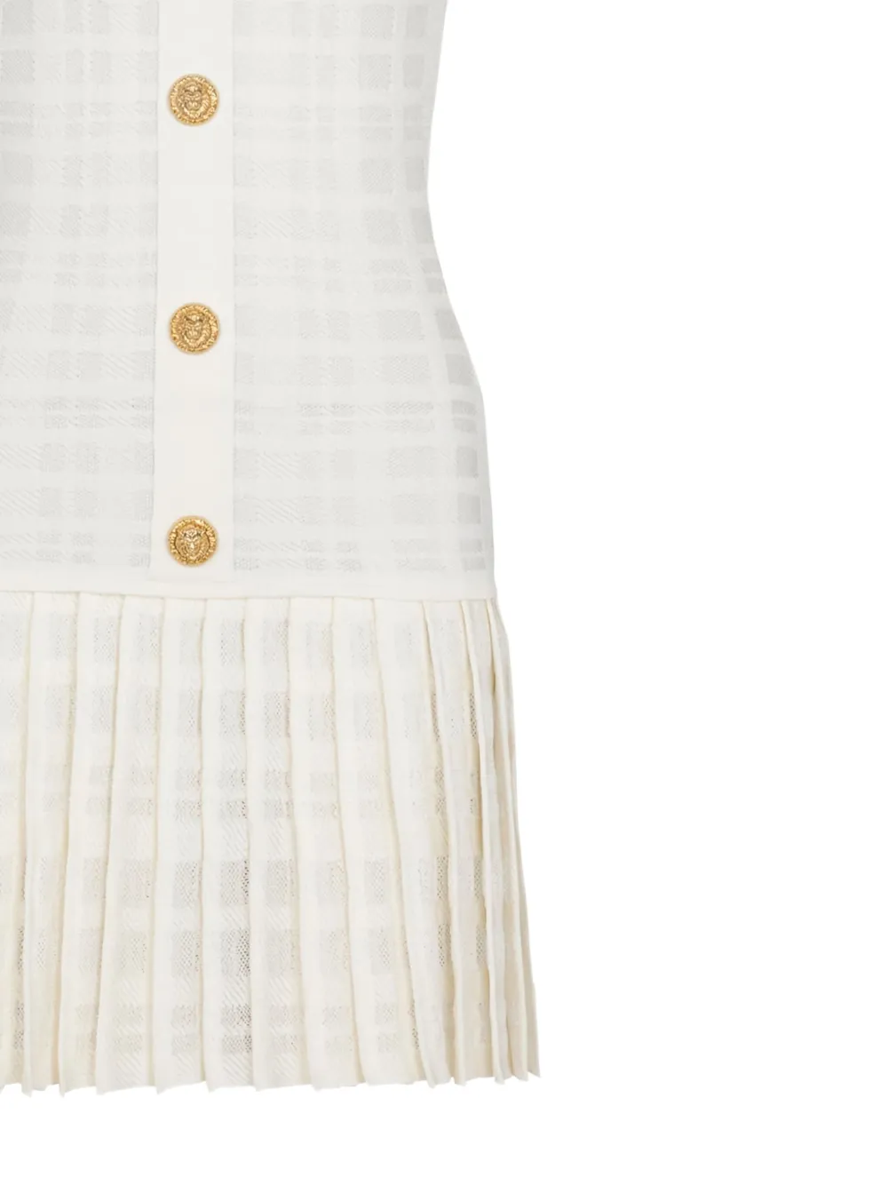 Balmain Jurk met plooien en verfraaid met knoop - Wit