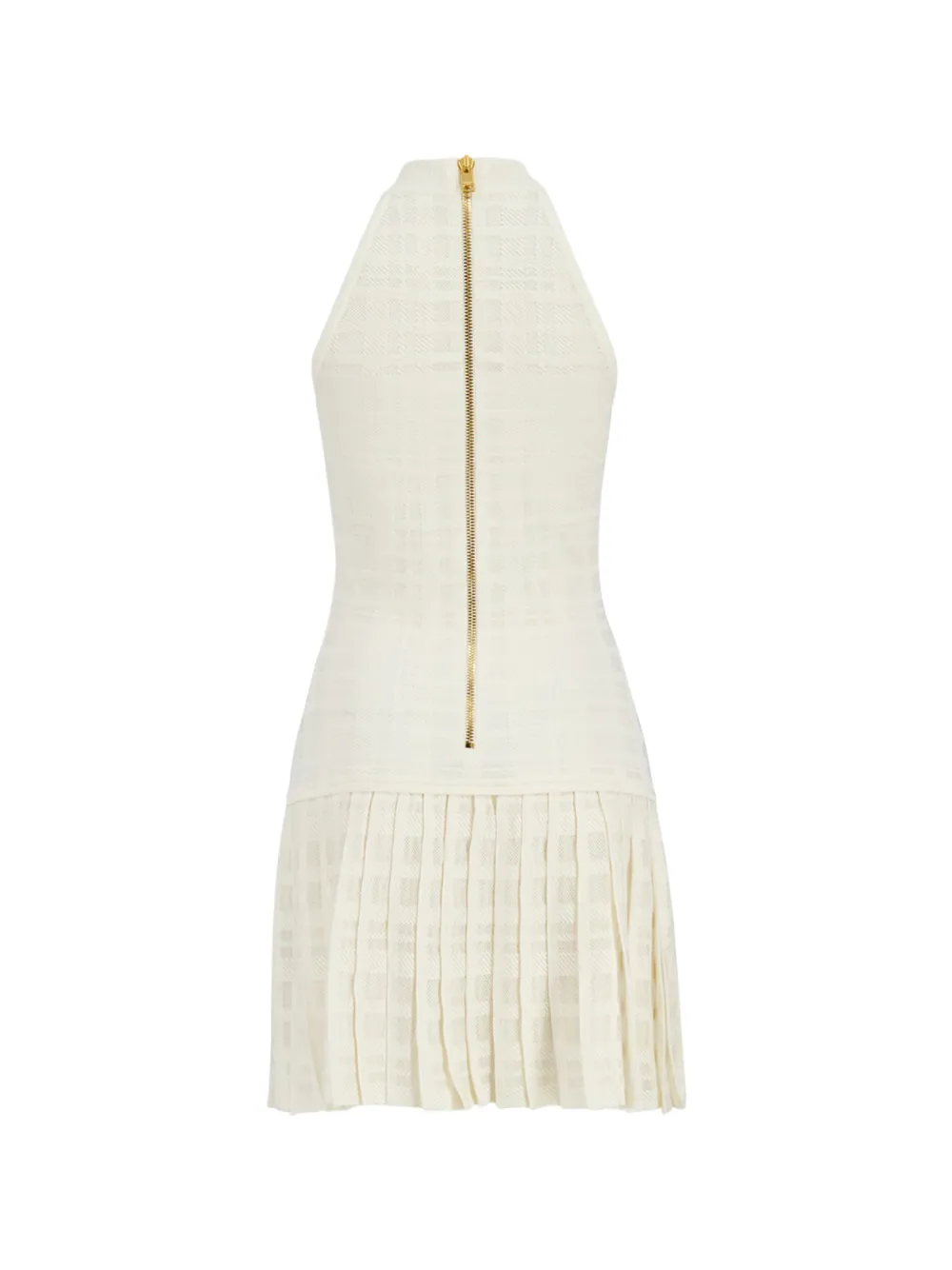 Balmain Jurk met plooien en verfraaid met knoop Wit