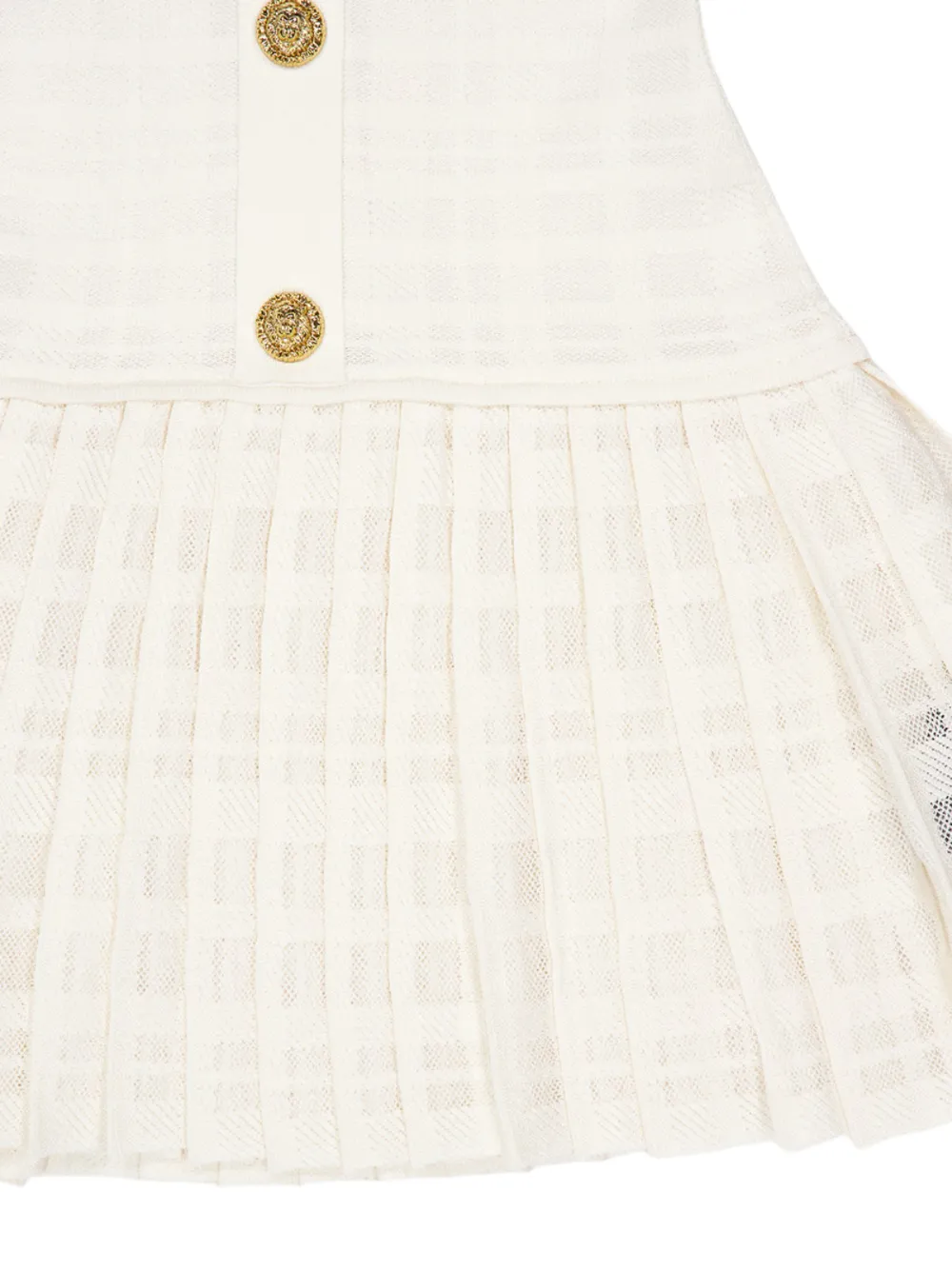 Balmain Jurk met plooien en verfraaid met knoop Wit