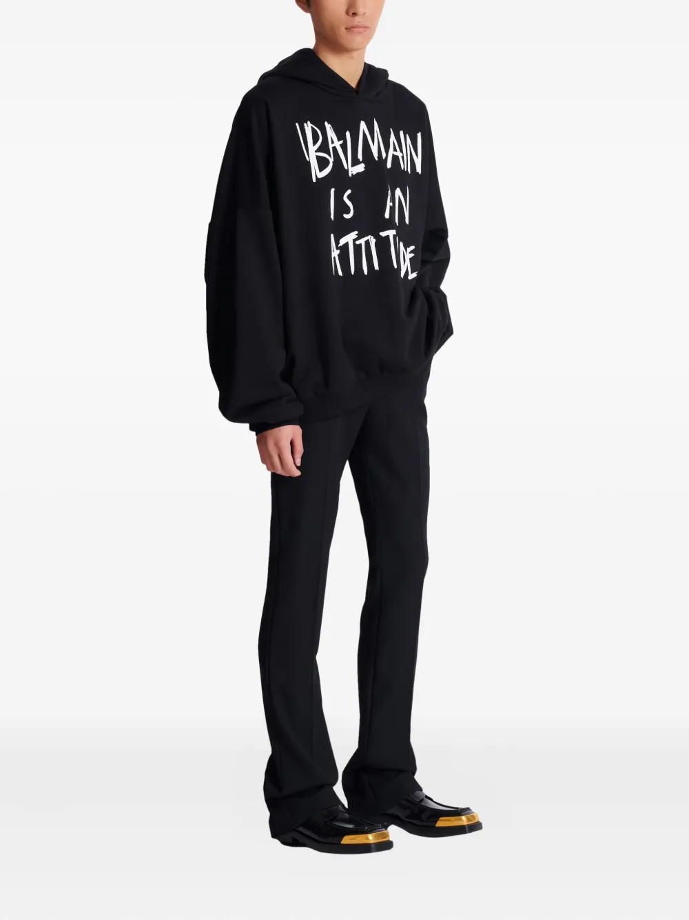 Balmain Katoenen hoodie Zwart