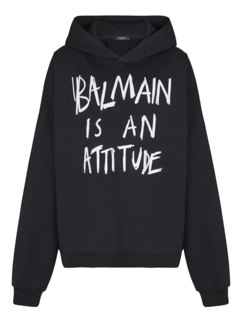 Balmain long-sleeved cotton hoodie