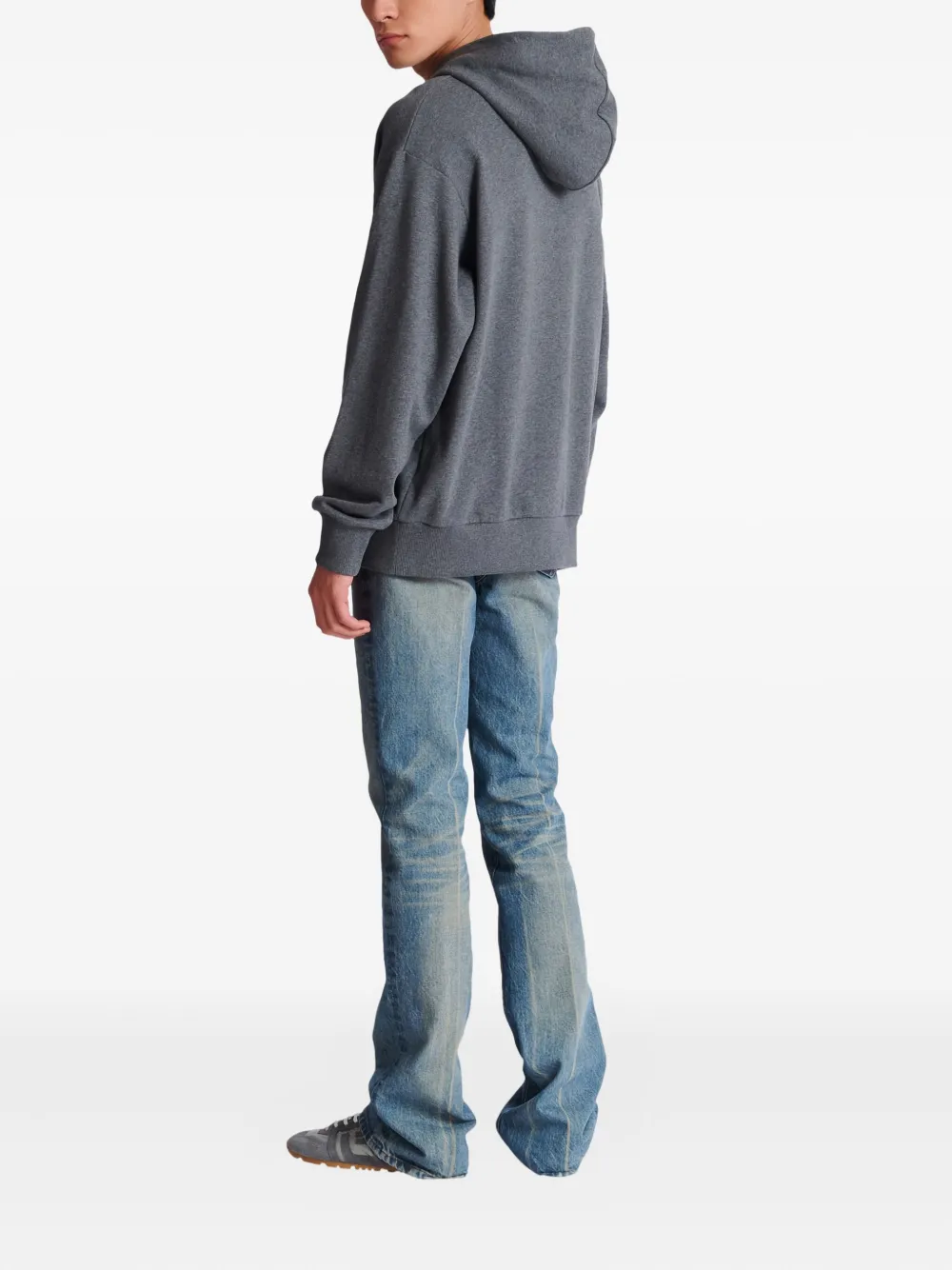 Balmain Printed Cotton Hoodie In Multi