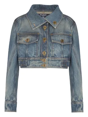 ETRO フローラル クロップド ジャケット | ブルー | FARFETCH JP