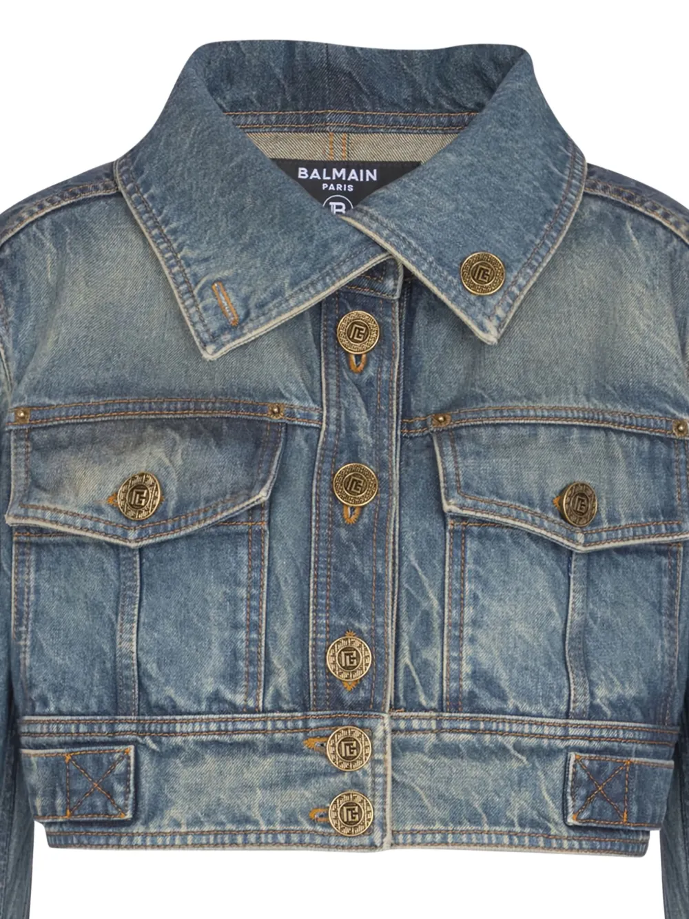  Balmain High-collar Two-pockets Jacket - Blue 
