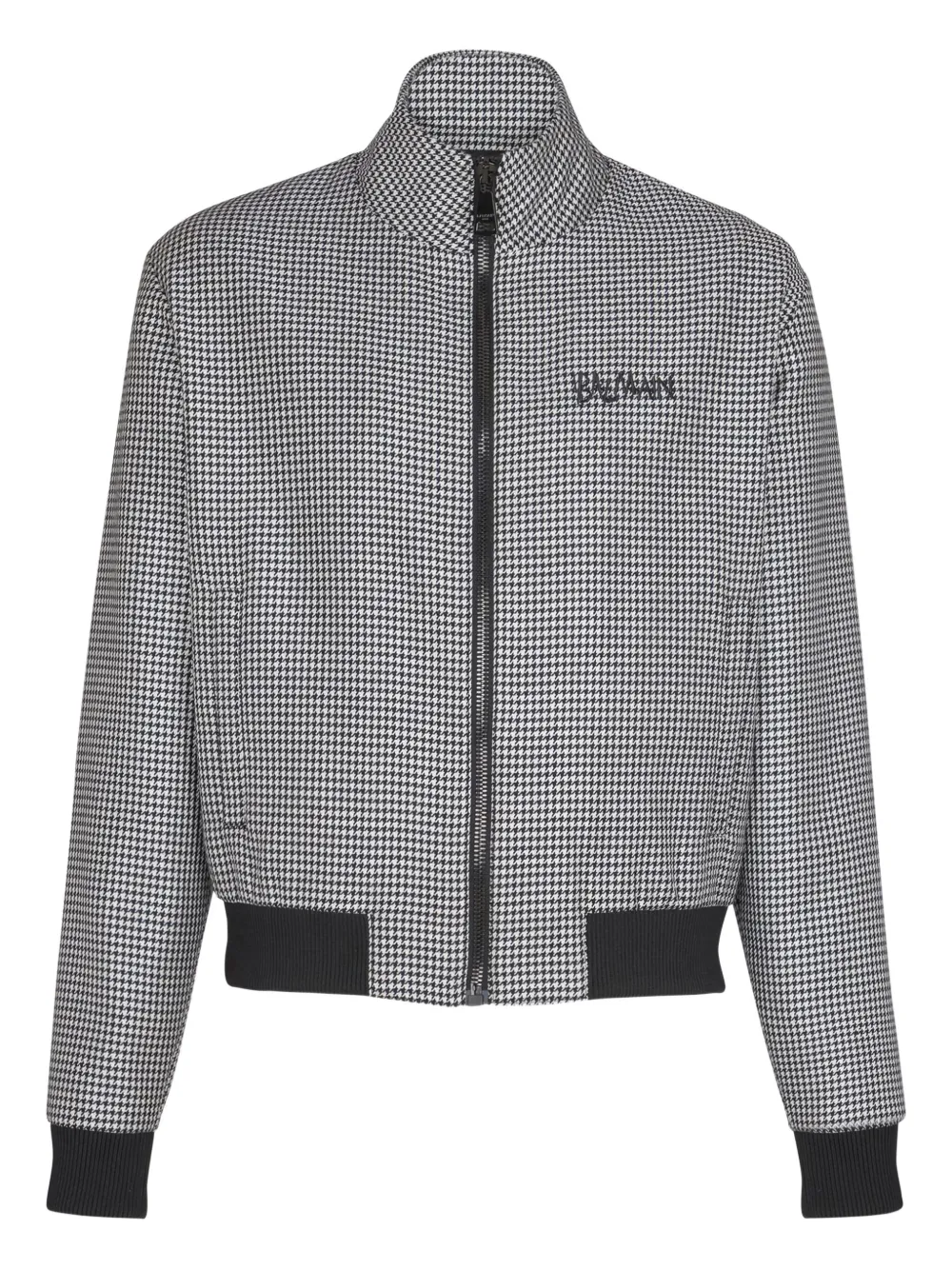 Balmain houndstooth-pattern zip jacket | White | Image 1