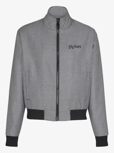 Balmain houndstooth-pattern zip jacket