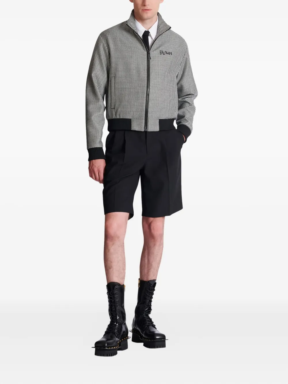 Balmain houndstooth-pattern zip jacket | Bomber Jackets | Image 2