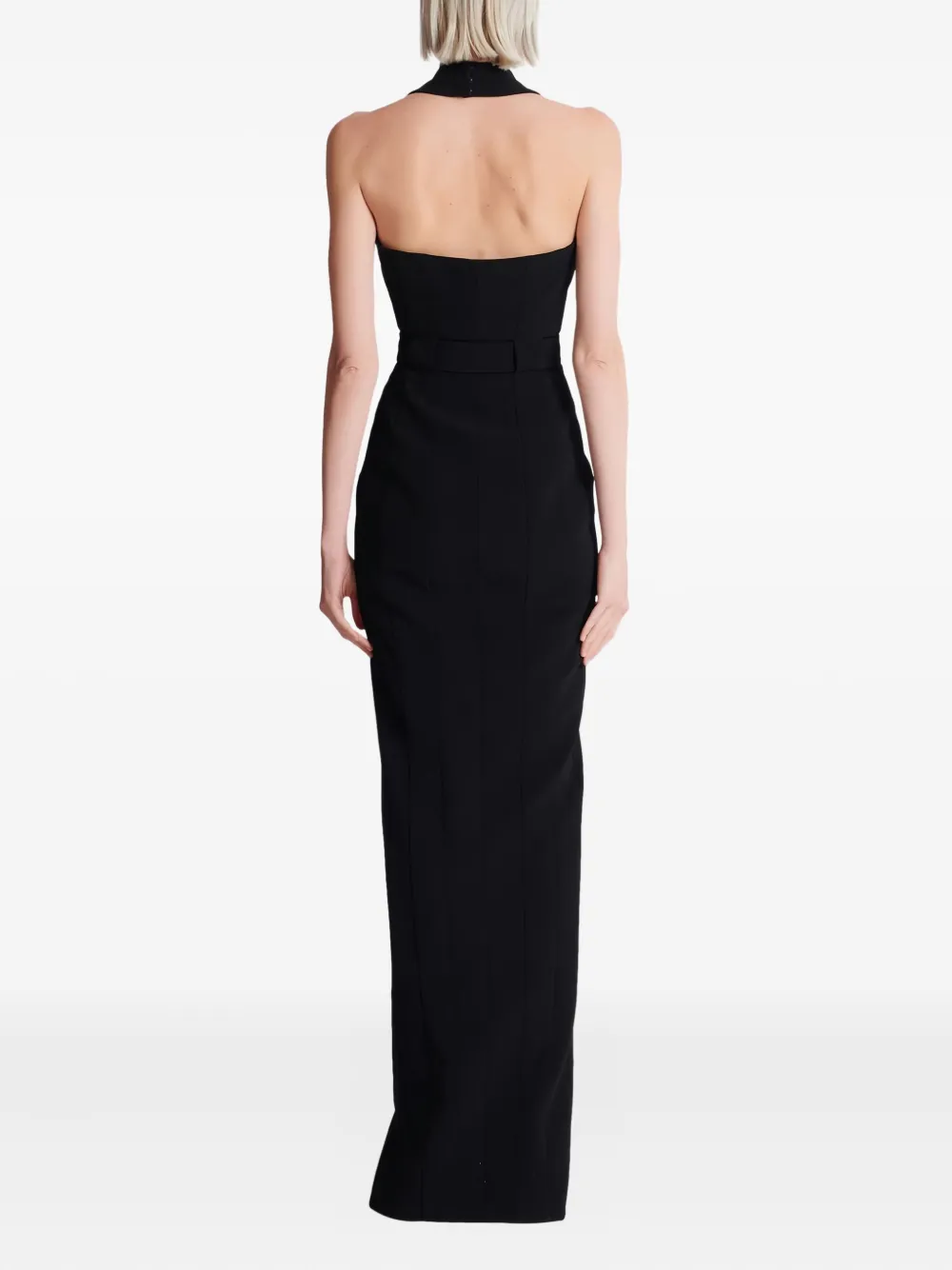 Balmain Maxi-jurk met halternek en gesp Zwart