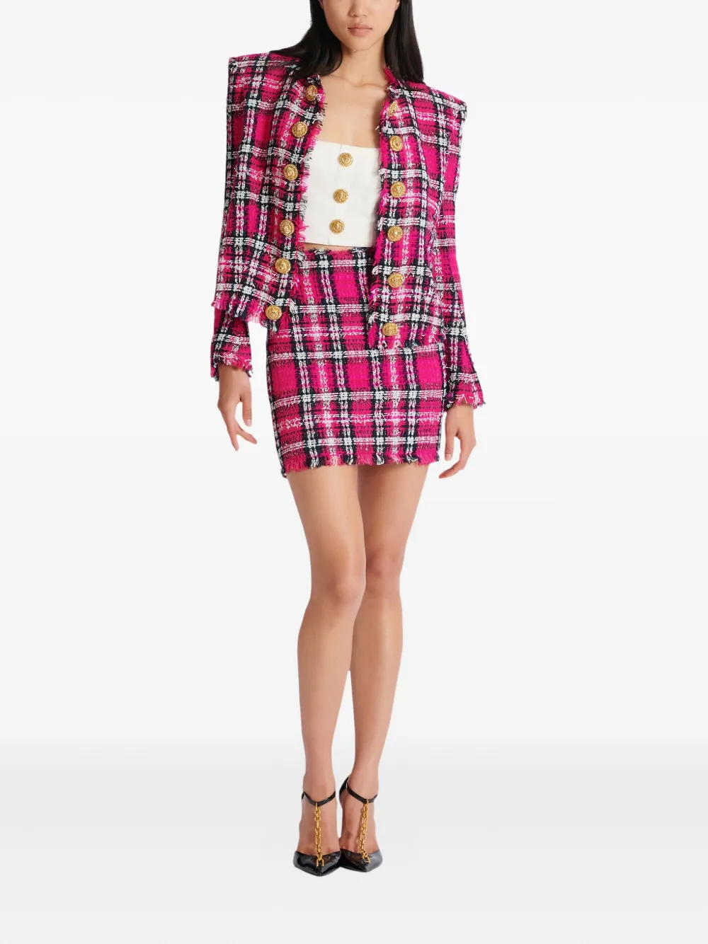 Balmain Mini-rok met glitters - Roze