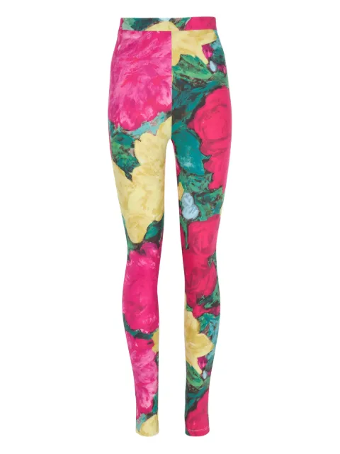 Balmain leggins con estampado floral