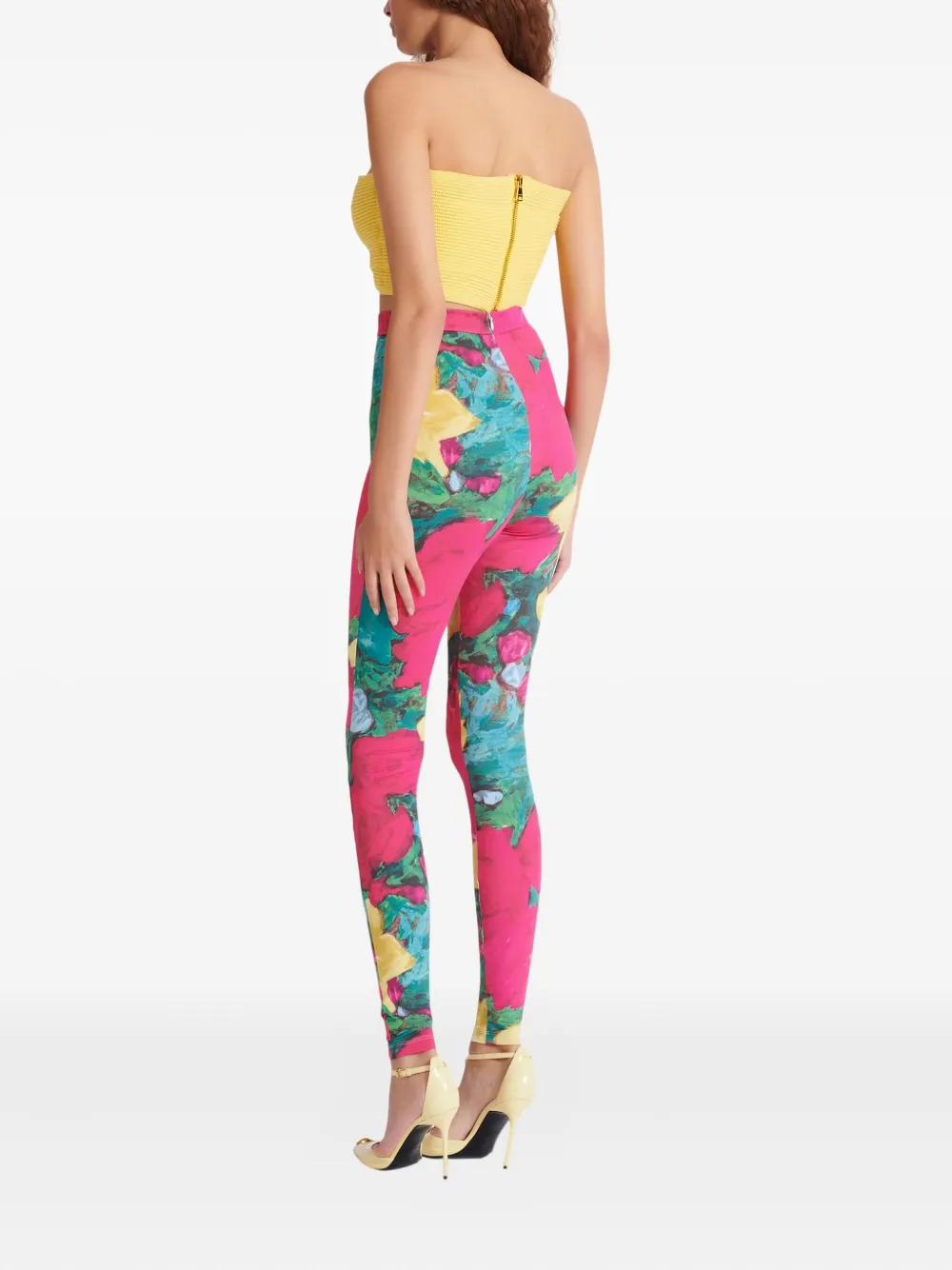Balmain Legging met bloemenprint Roze