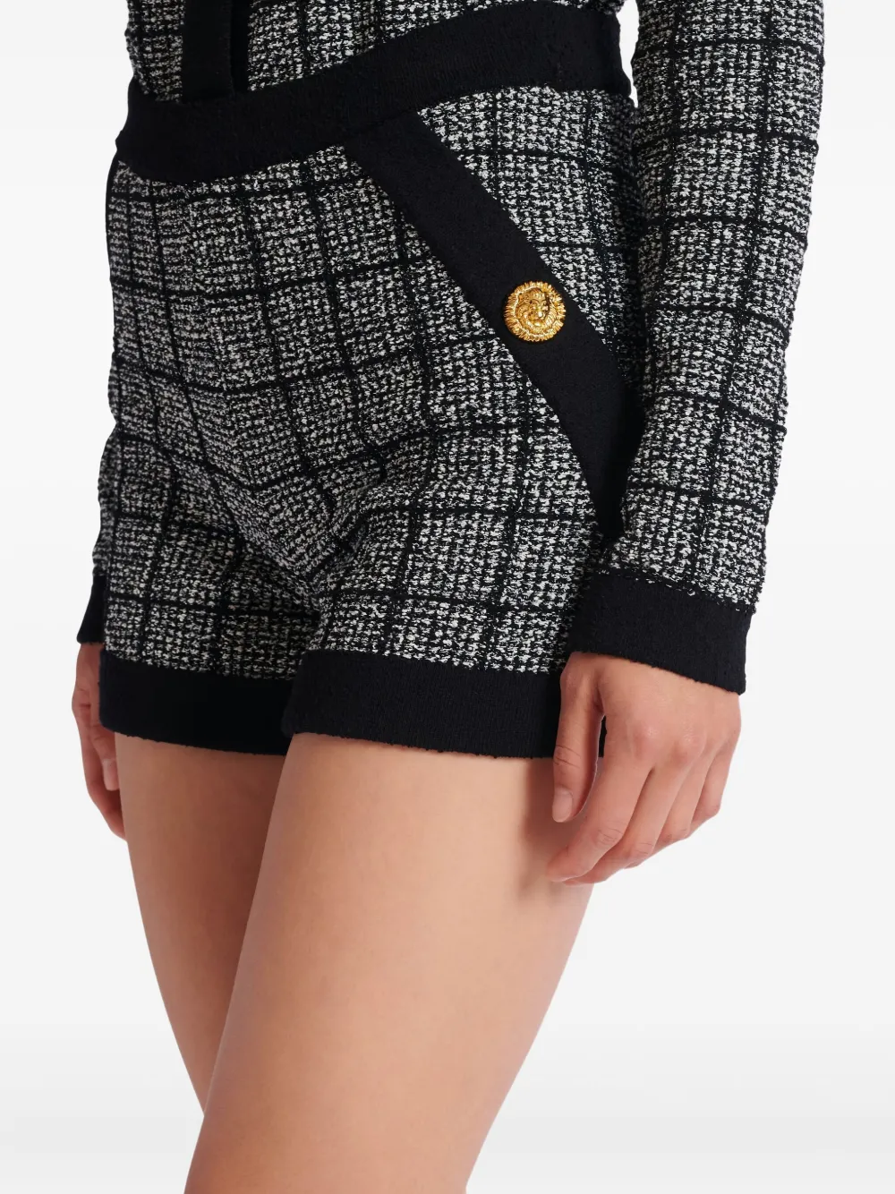 Balmain Tweed shorts verfraaid met knoop Grijs