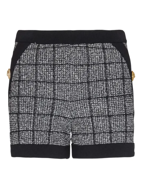 Balmain button check shorts