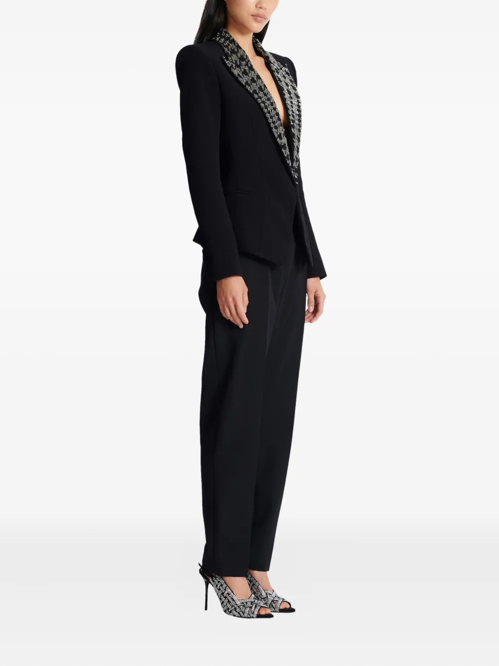  Balmain Embroidered Button Blazer - Black 