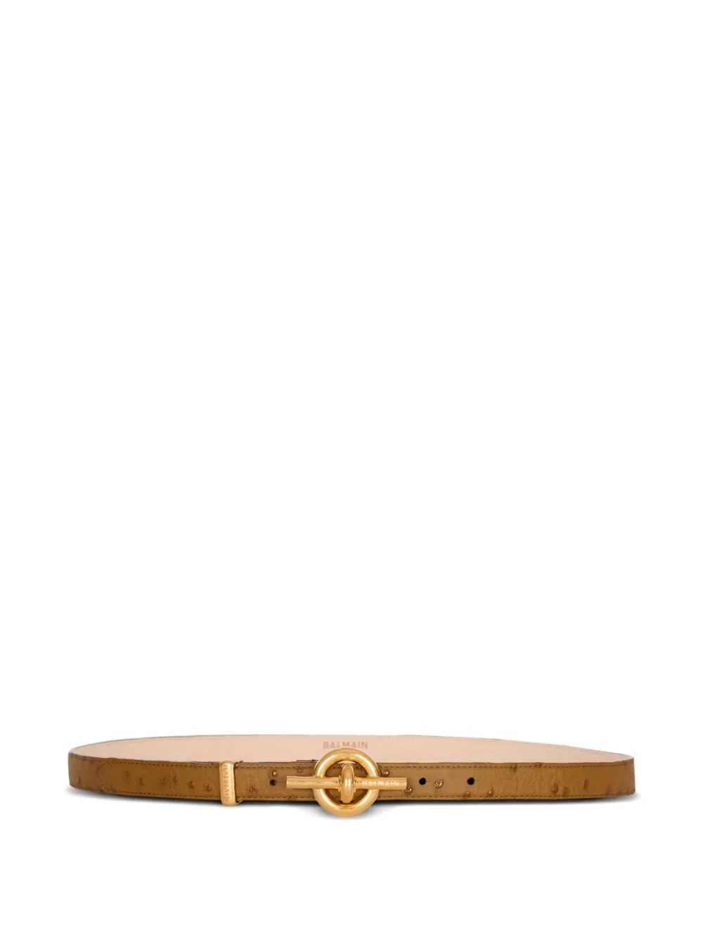 Balmain Embossed T-bar Belt In Brown