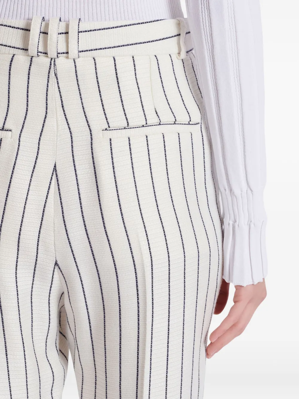 Balmain Broek met krijtstreep Wit