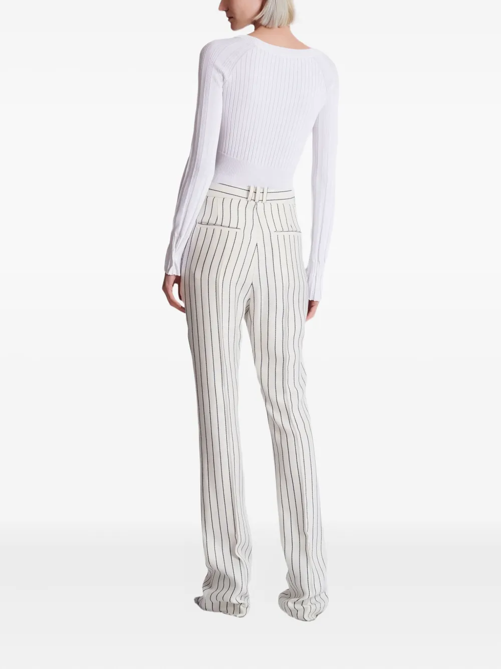 Balmain Broek met krijtstreep Wit