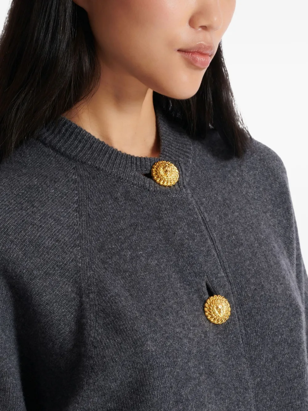 Balmain Buttoned Eco-cashmere Cardigan In Multi