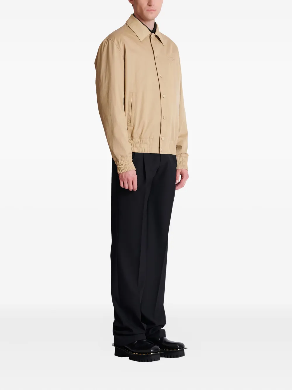  Balmain Canvas Bomber Jacket - Neutrals 