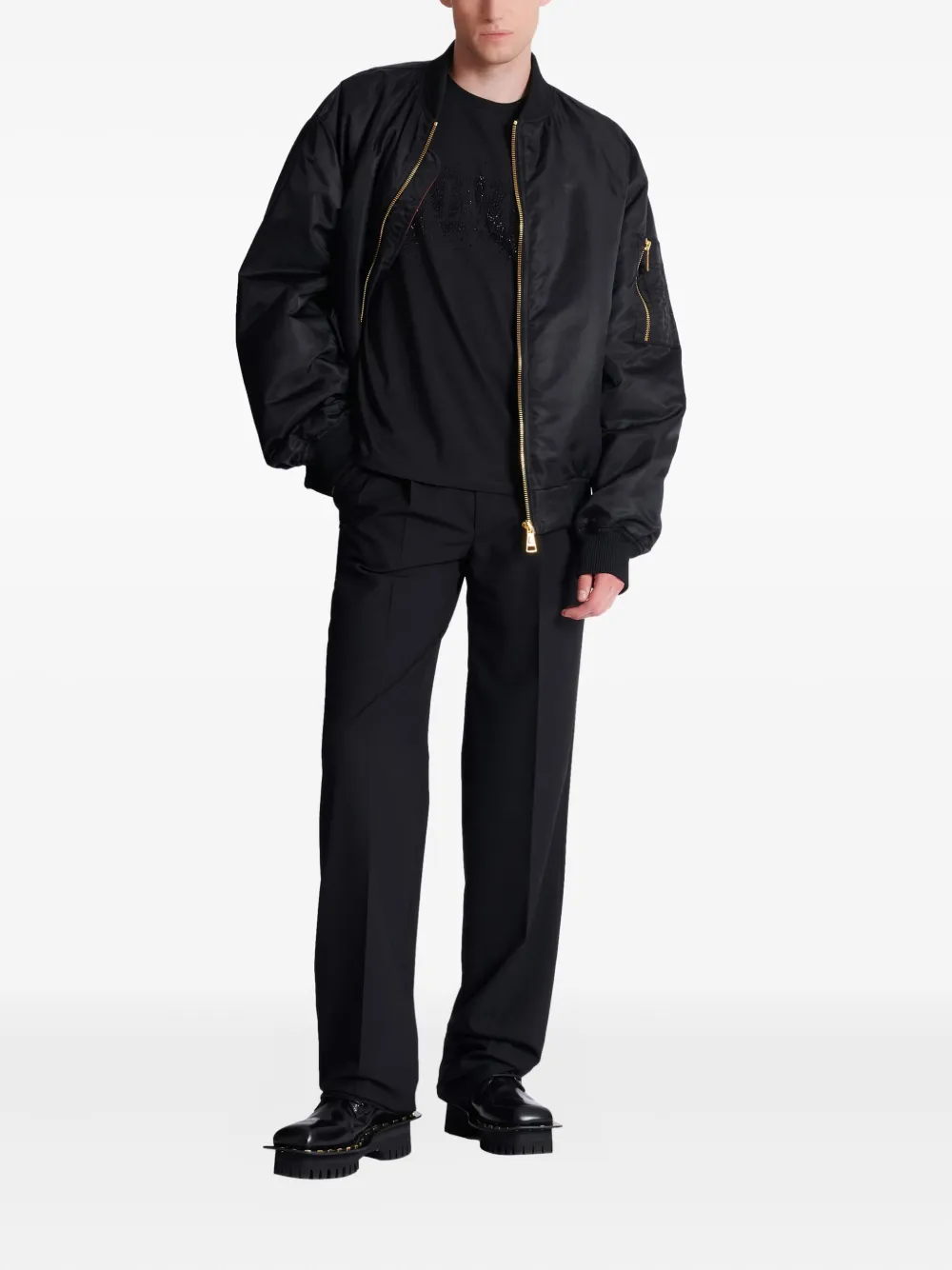 Balmain T-shirt verfraaid met kristallen - Zwart