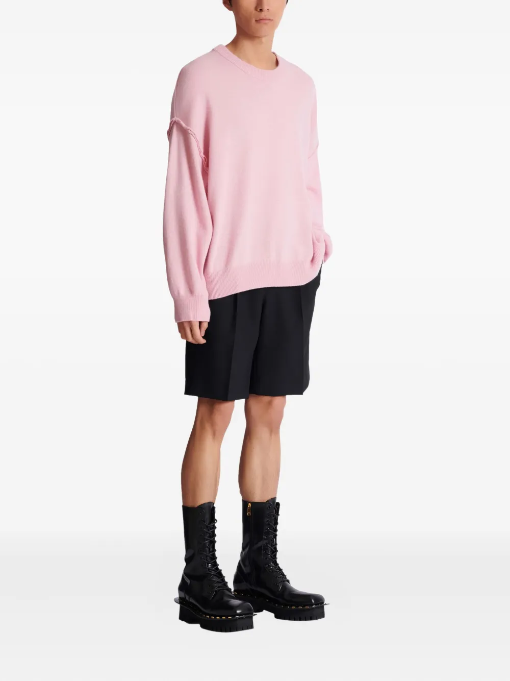 Balmain Kasjmier trui met ronde hals Roze