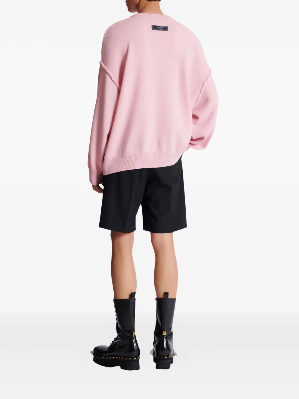 Balmain Kasjmier trui met ronde hals Roze