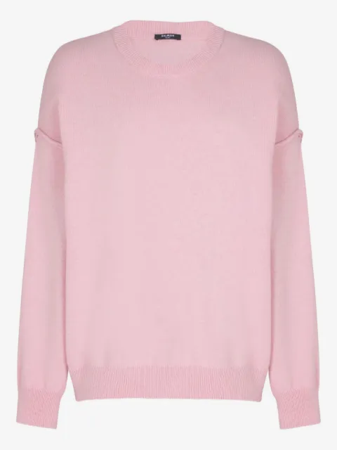 Balmain suéter de cachemira con cuello redondo