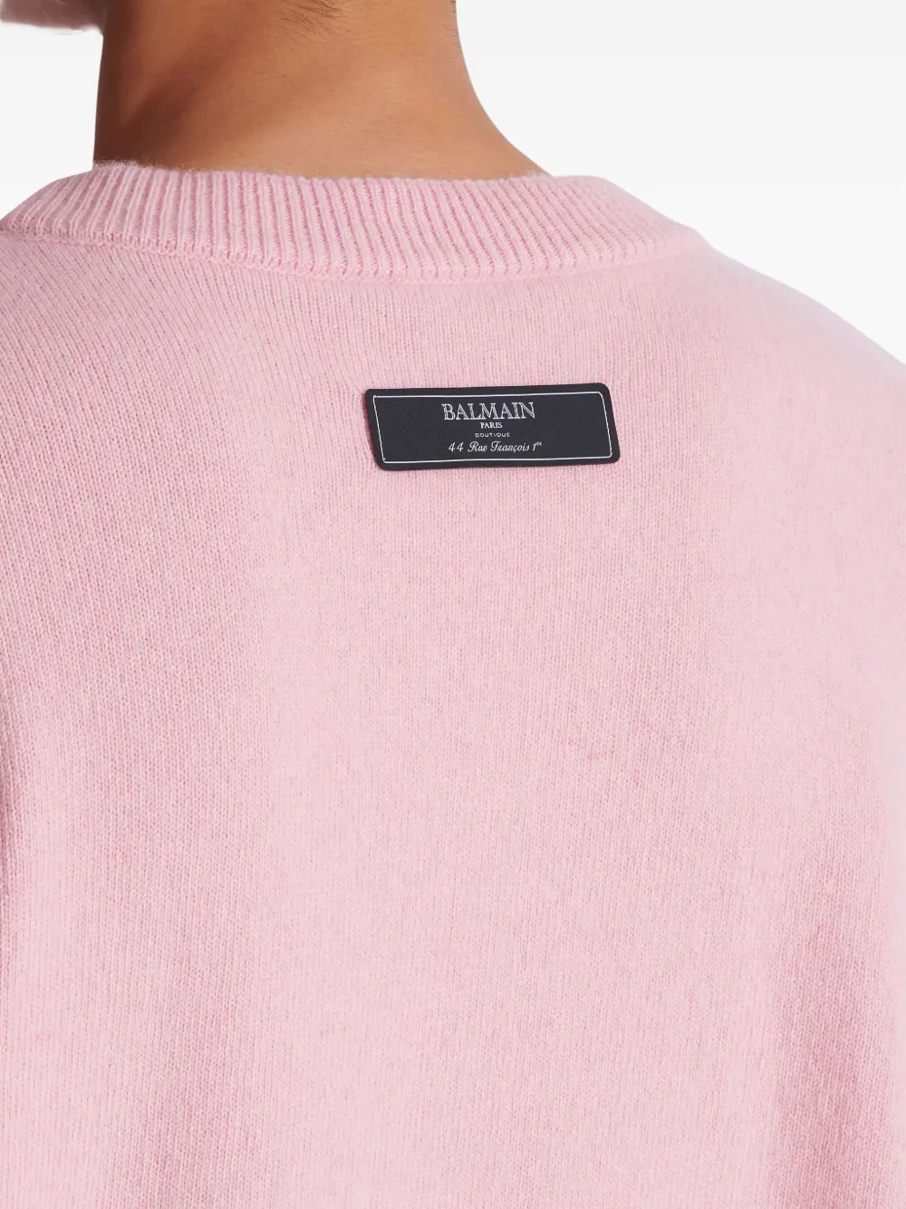 Balmain Kasjmier trui met ronde hals Roze