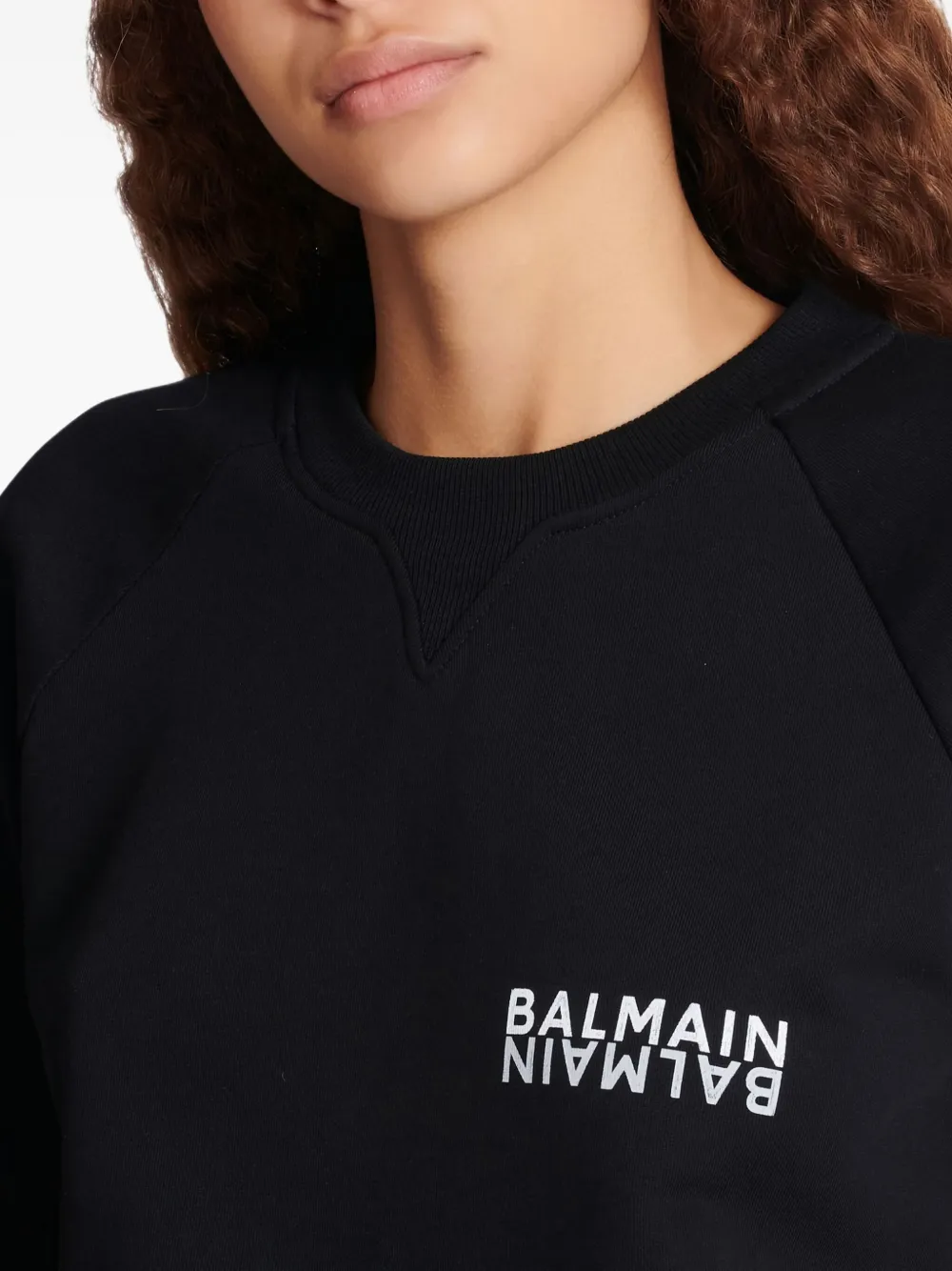 Balmain Katoenen sweater met logo Zwart