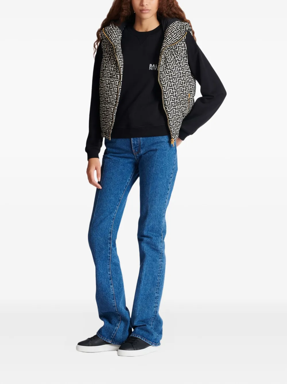 Balmain Katoenen sweater met logo Zwart